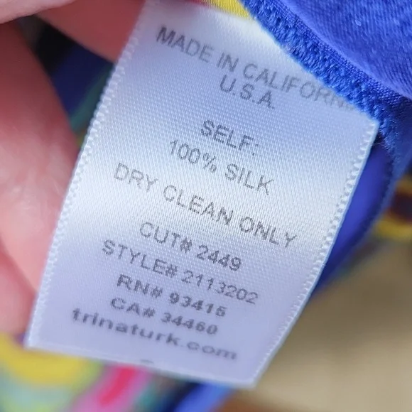 Trina Turk 100% pure silk‎ top Sz M - Picture 6 of 13